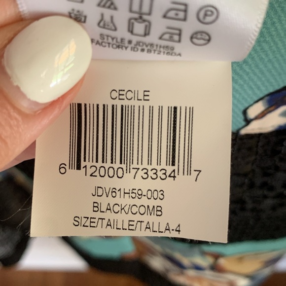 BCBGMAXAZRIA Cecile Floral Blocked Dress with lace - Picture 12 of 12